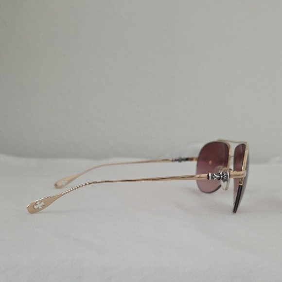 Chrome Hearts Gold Frame Sunglasses with Pink Lenses - Picture 3 of 7